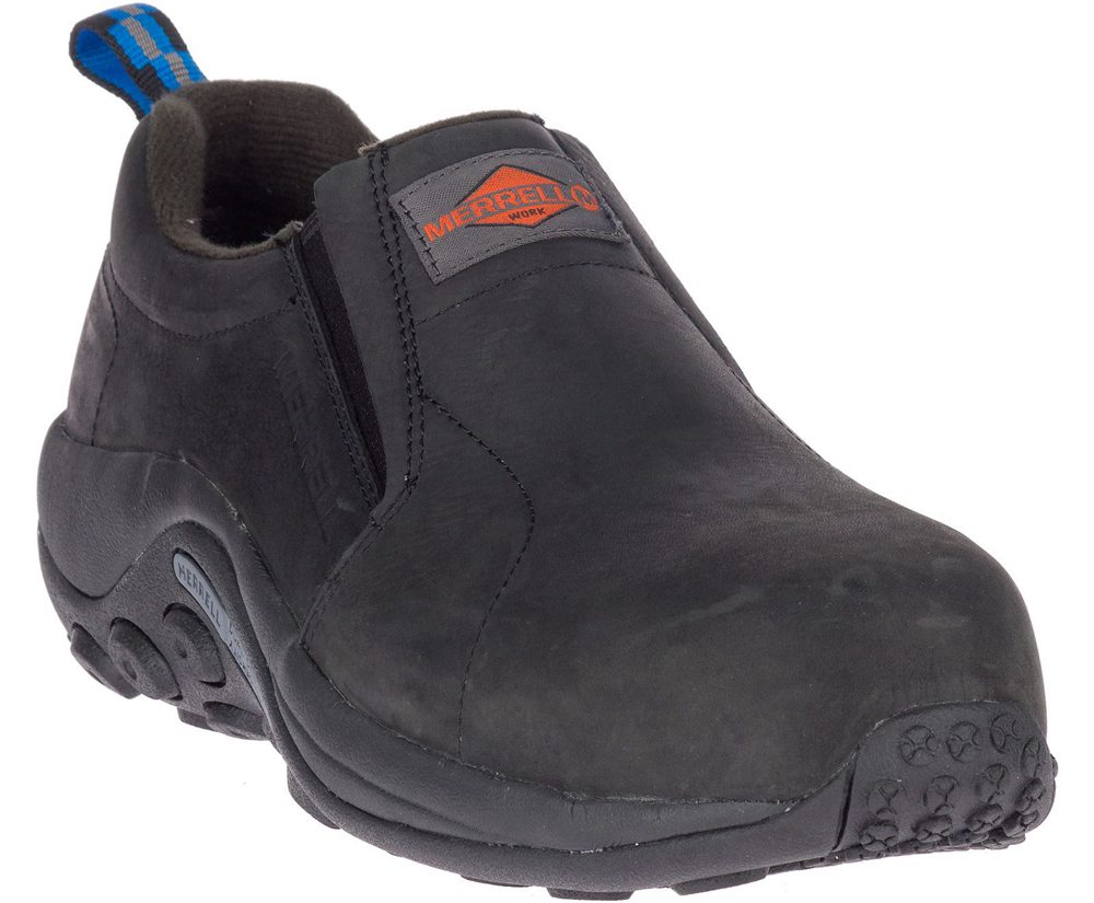 Zapatos De Seguridad Hombre - Merrell Jungle Moc Cuero Comp Toe Wide Width - Negras - FCDQ-72648